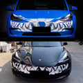Shark Teeth Front Grille Decal for Tesla Model 3 & Model Y | Venom-Style Vinyl Graphics