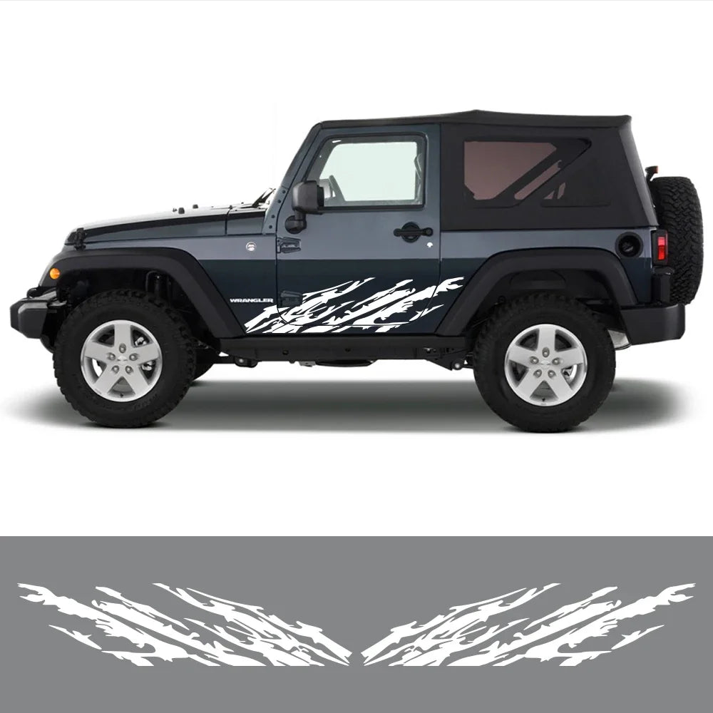 Mud Splash Door Side Decal for Jeep Wrangler JK / JL / TJ / YJ | Full-Coverage Vinyl Kit