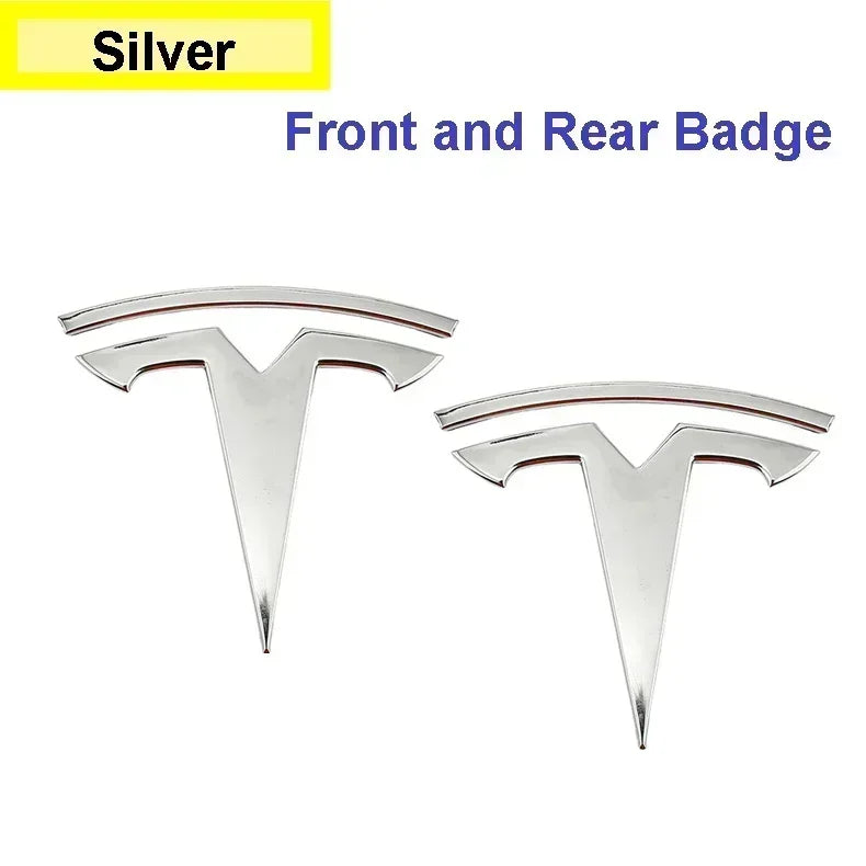 Zinc Alloy Front Hood Logo Sticker for Tesla Model 3 / Model Y | Auto Body Styling Emblem