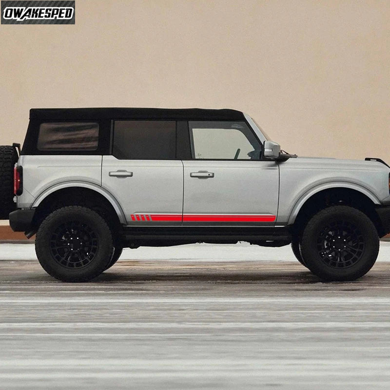 First Edition Carbon Fiber Door Side Stripe Decal for Ford Bronco 4-Door (2021–2025) | Vinyl Graphics Kit