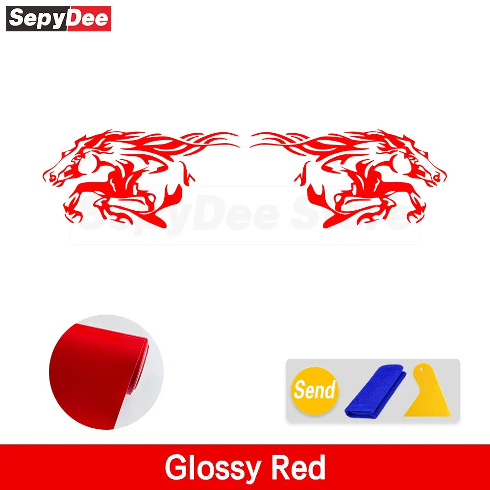 Running Horse Side & Rear Fender Decal | 2-Piece Vinyl for Mustang, Challenger, Porsche & Ford