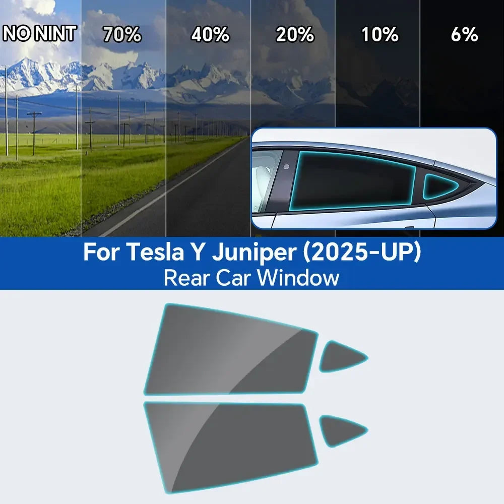 Precut Window Privacy Tint Film for Tesla Model Y Juniper (2025–2026) | Heat & UV Protection