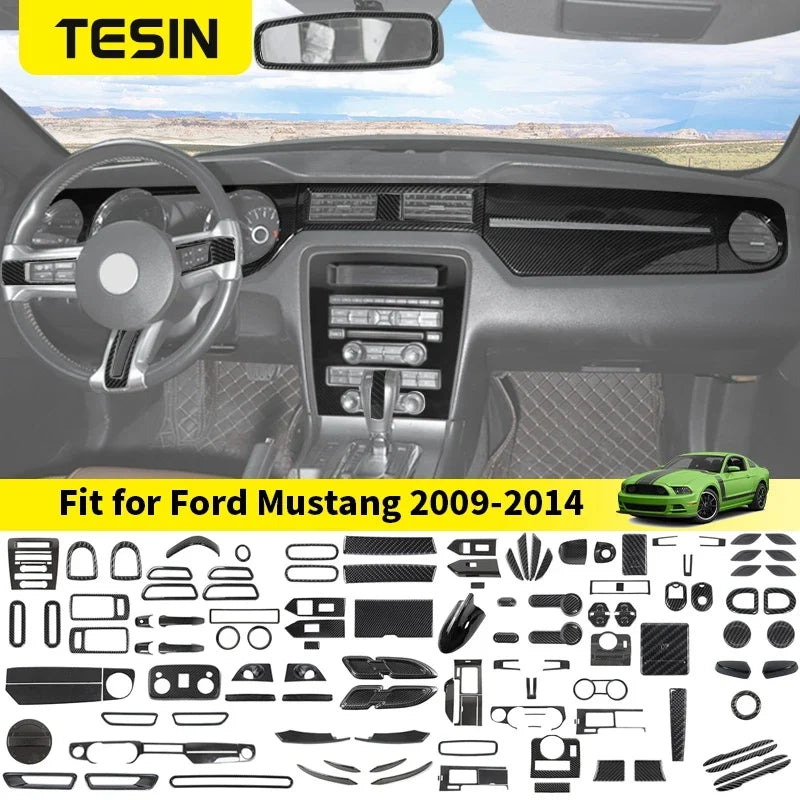 Carbon Fiber Grain Interior & Exterior Decoration Sticker for Ford Mustang (2009-2014) | Kit