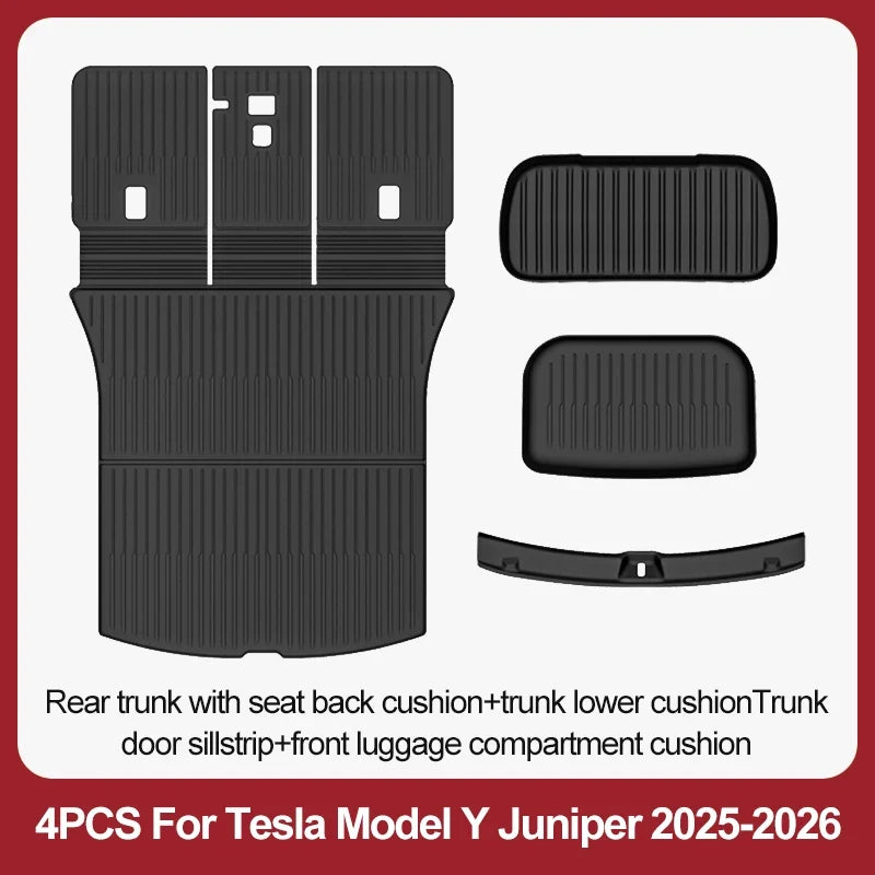TPE Floor Mats & Luggage Mat for Tesla Model Y Juniper Premium / Performance (2025+) | All-Weather Set