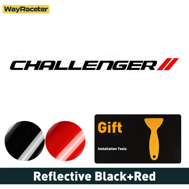 Dodge Challenger Reflective Front Windshield Vinyl Decal – Windscreen Sticker | Hellcat, SRT, Demon | 12 Colors