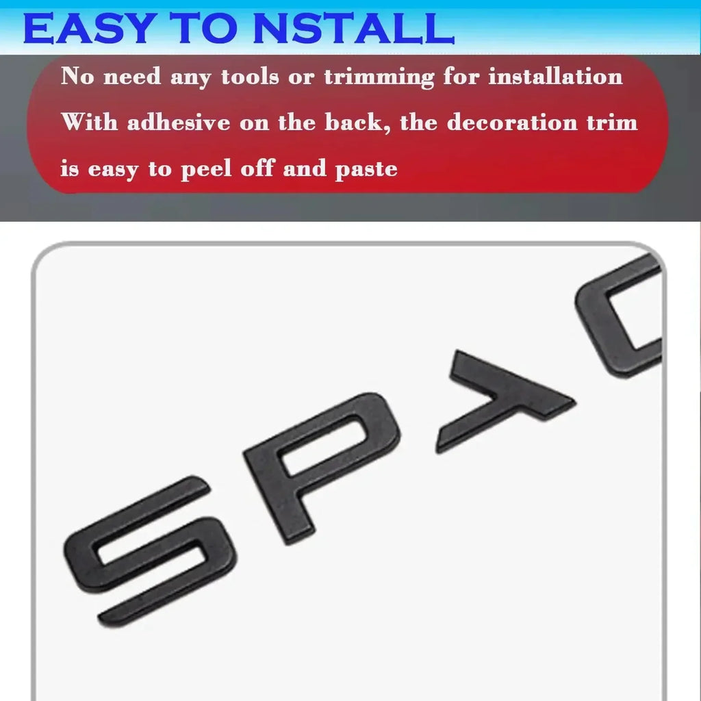 3D ABS SPACEX Letter Emblem Badge for Tesla Rear Tailgate / Trunk | Car Sticker