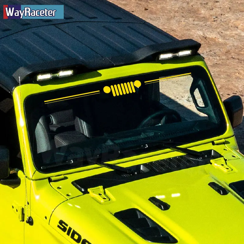 Jeep Wrangler & Gladiator Reflective Grill & Windshield Decal – Vinyl Window Graphic | JK JL, Gladiator, Renegade