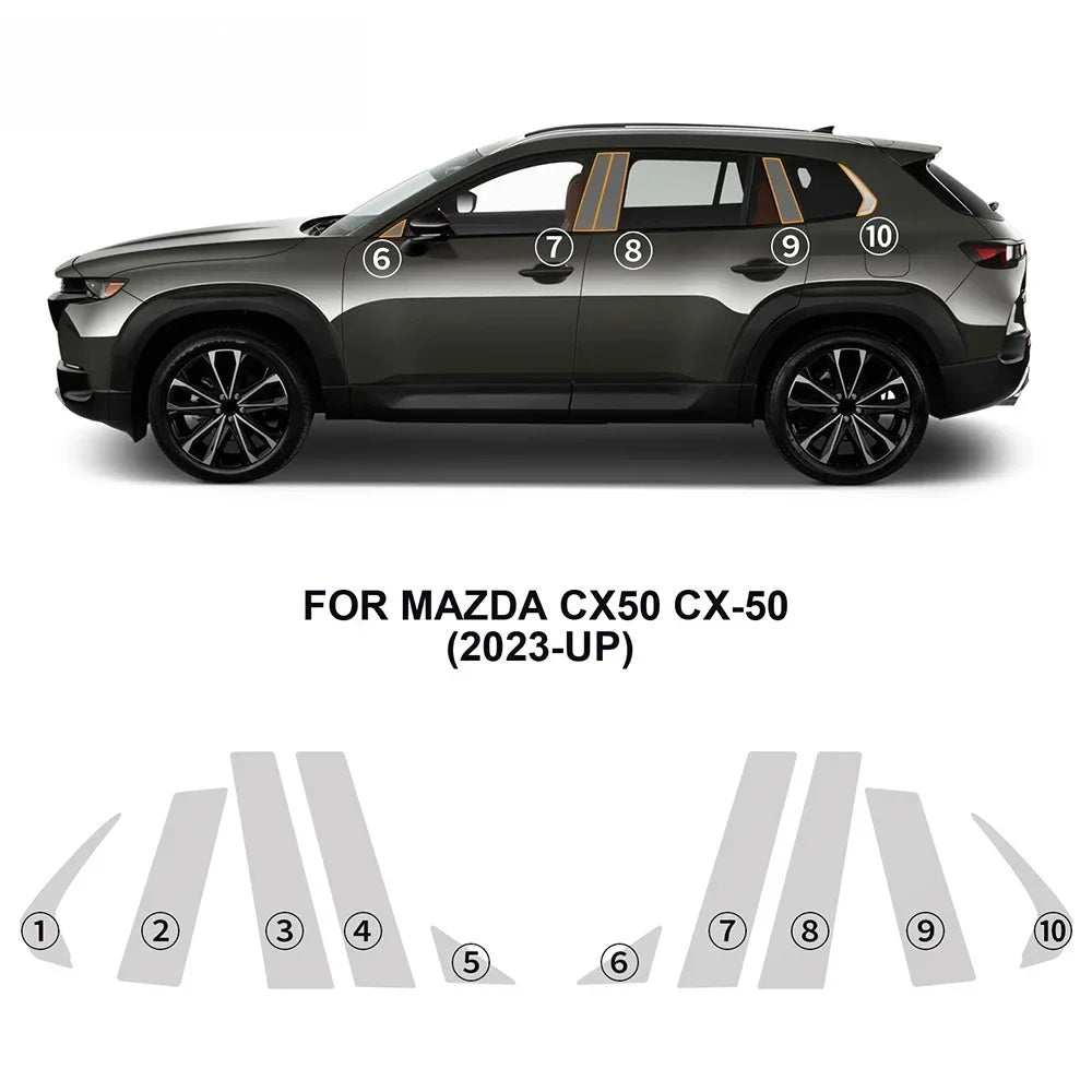 Precut PPF for Mazda CX-50 (2023–2025) | TPU Headlight, Mirror & Pillar Paint Protection Film