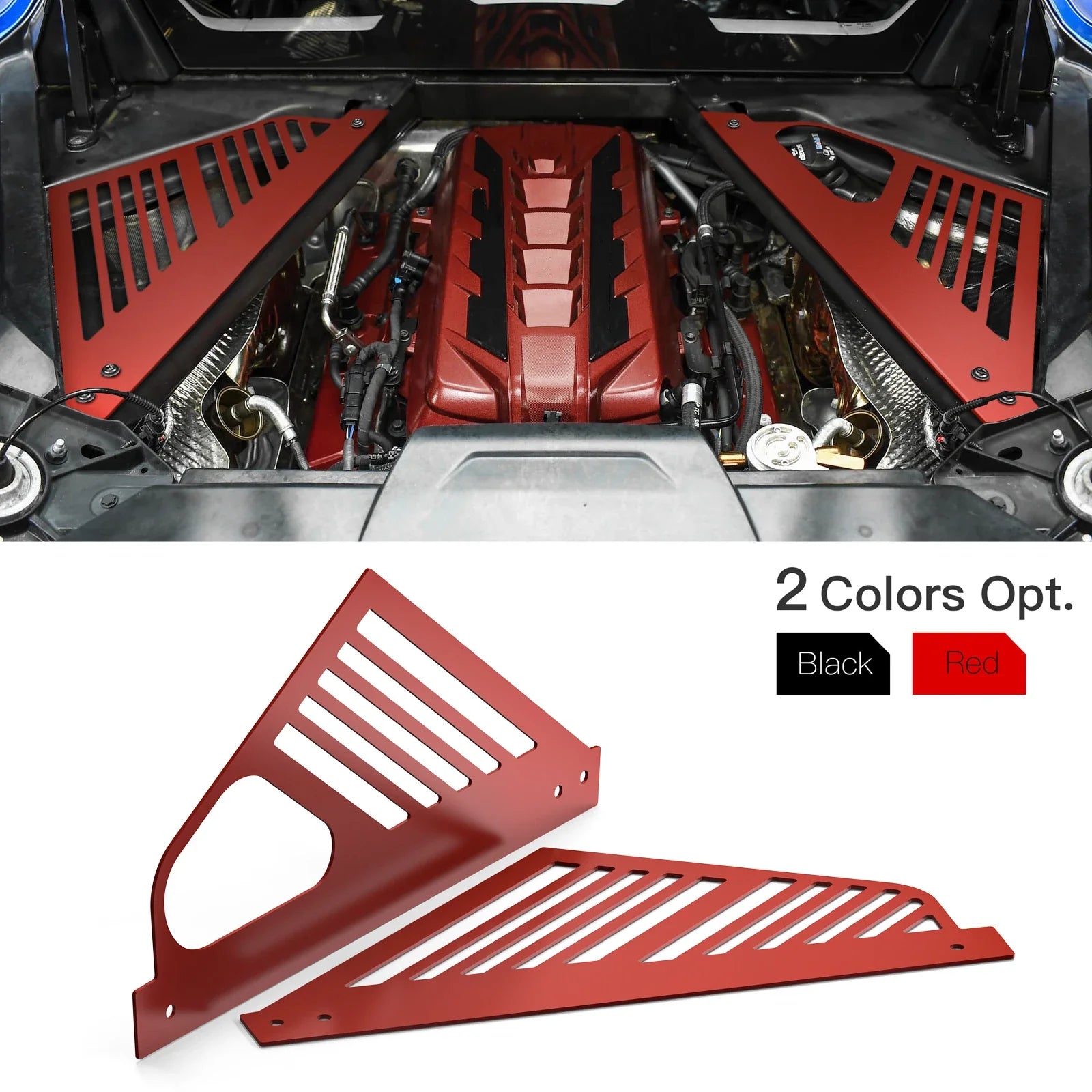 Aluminium Engine Bay Compartment Covers for Chevrolet Corvette C8 (2020–2023) | BEVINSEE