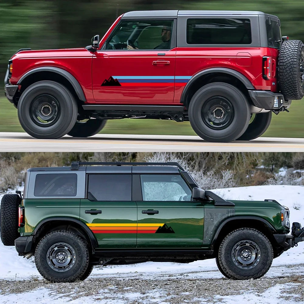 Door Side Decal Lettering Kit for Ford Bronco | Waterproof PVC Vinyl Wrap Graphics