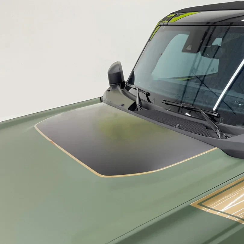Retro Matte Topo Map & Compass Hood Decal | Off-Road Mountain Blackout Vinyl Wrap Sticker