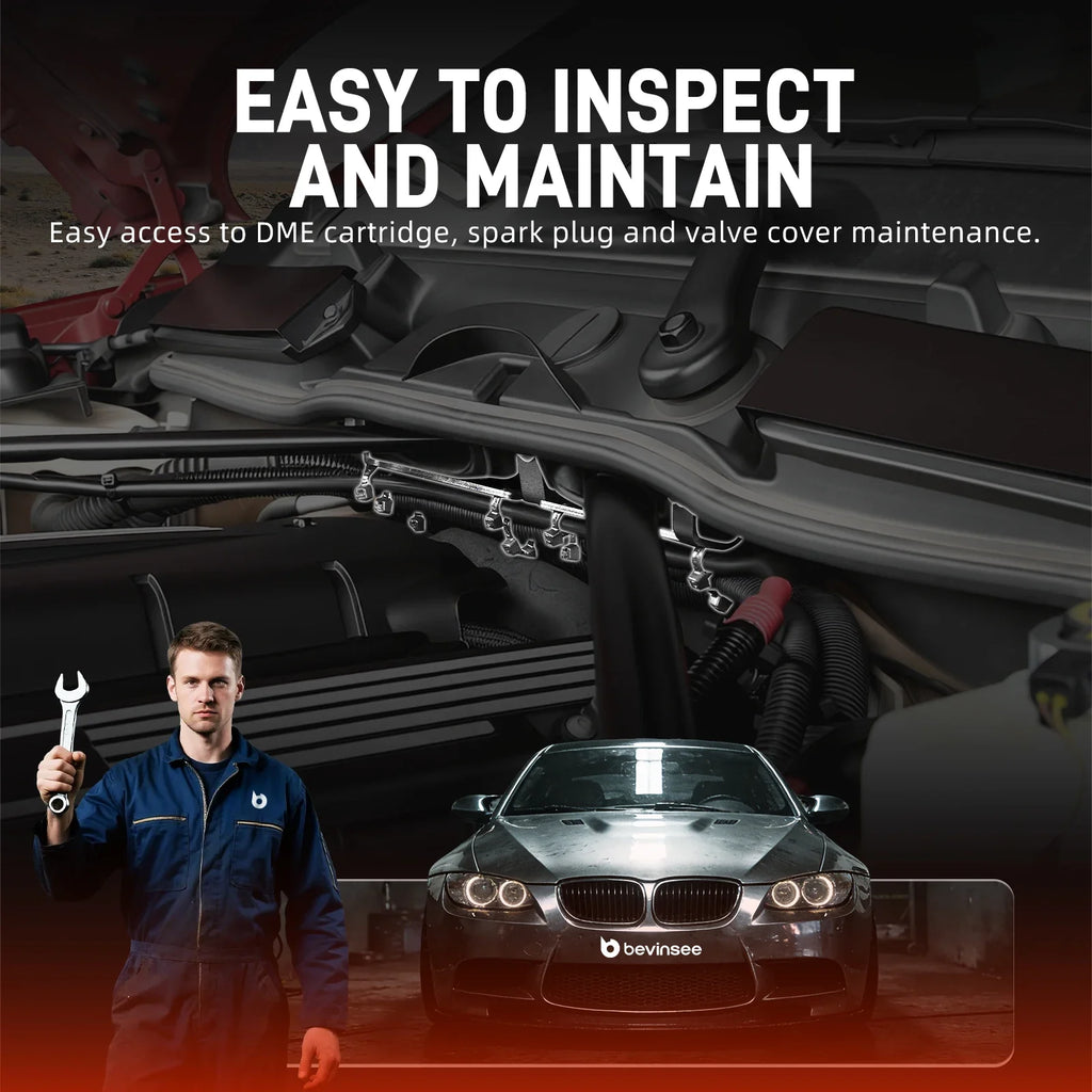 BMW E81 / E82 / E87 / E88 1 Series & E90 / E91 / E92 / E93 3 Series Steel Wiring Harness Mounting Bracket Kit for Cowl Delete Engine Bay (2005 - 2013)