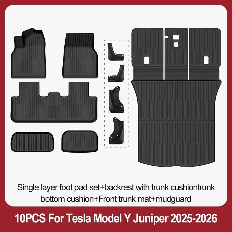 TPE Floor Mats & Luggage Mat for Tesla Model Y Juniper Premium / Performance (2025+) | All-Weather Set