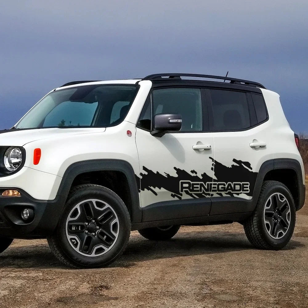 Splash Motor Door Side Skirt Decal for Jeep Renegade / JK | 2-Piece Vinyl Film Graphic