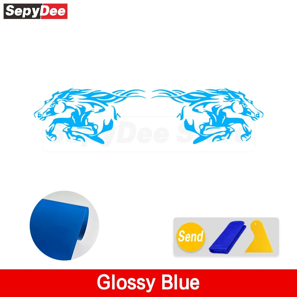 Running Horse Side & Rear Fender Decal | 2-Piece Vinyl for Mustang, Challenger, Porsche & Ford