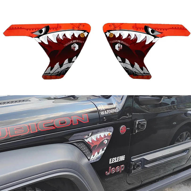 Shark Soldier Hood, Side & Fender Vent Decal | Precut Vinyl Wrap Graphic Kit
