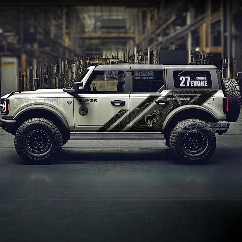 Custom Sports Decoration Film Vinyl Decal Kit for Ford Bronco | Full-Body KK Wrap Accessory