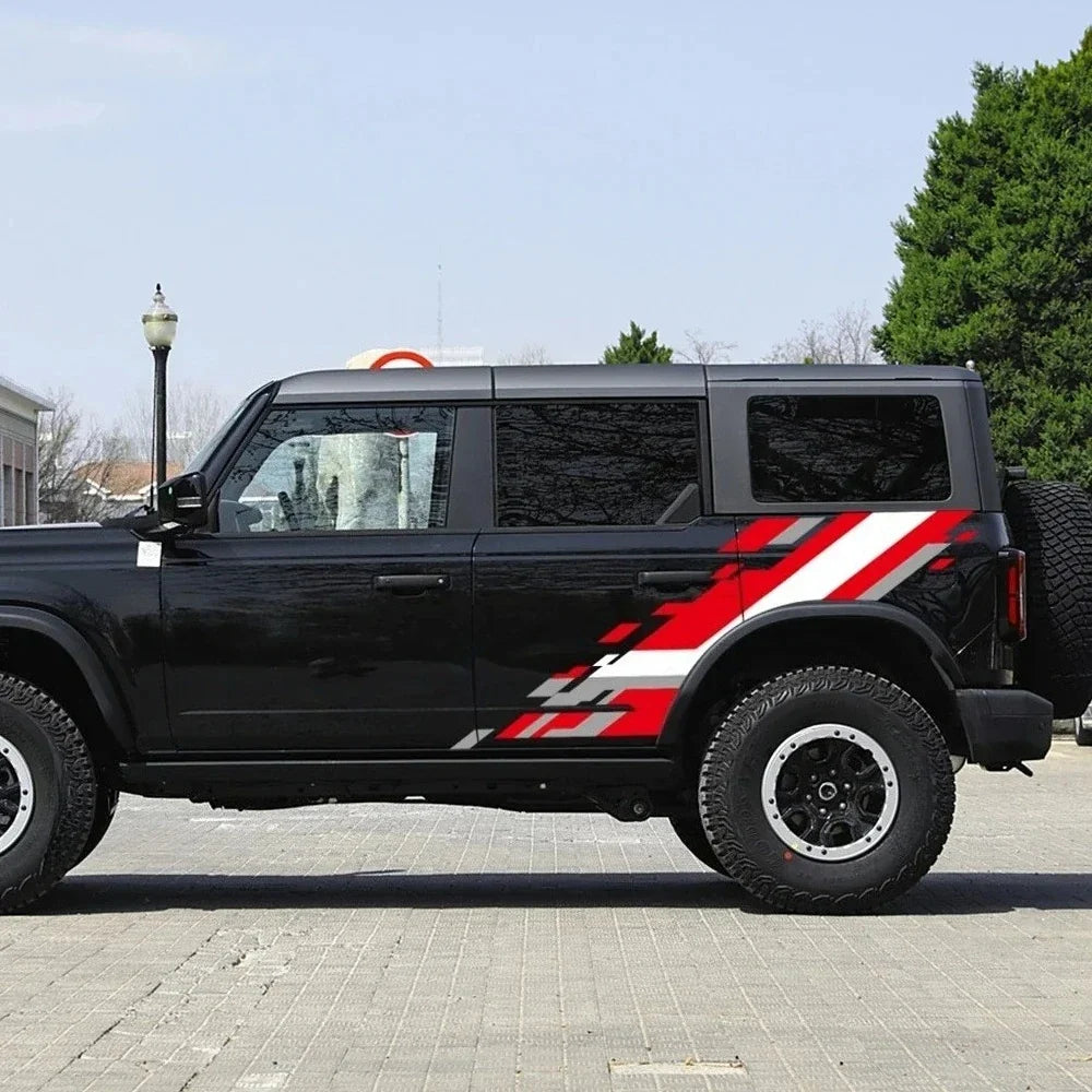 Racing Sport Body Side Vinyl Decal for Ford Bronco SUV | Hardcore Off-Road Graphic Sticker