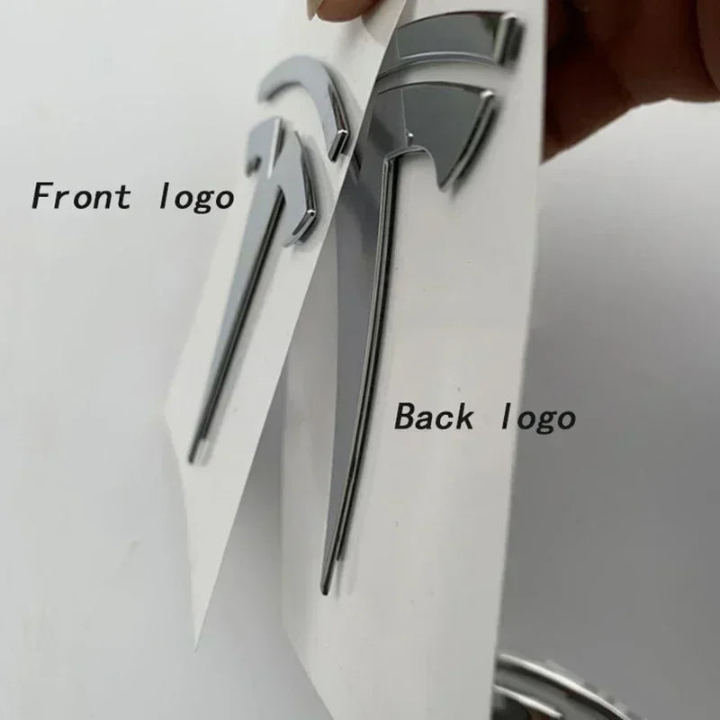 Zinc Alloy Front Hood Logo Sticker for Tesla Model 3 / Model Y | Auto Body Styling Emblem