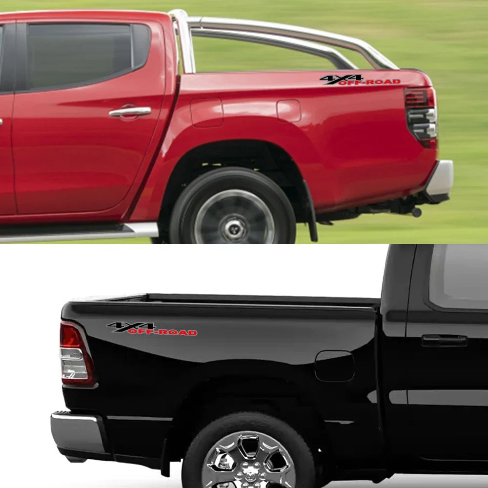 4x4 Off-Road Graphic Decal for Ford F-150 / Silverado / Sierra / RAM / Dmax | 2-Piece Trunk Vinyl Sticker