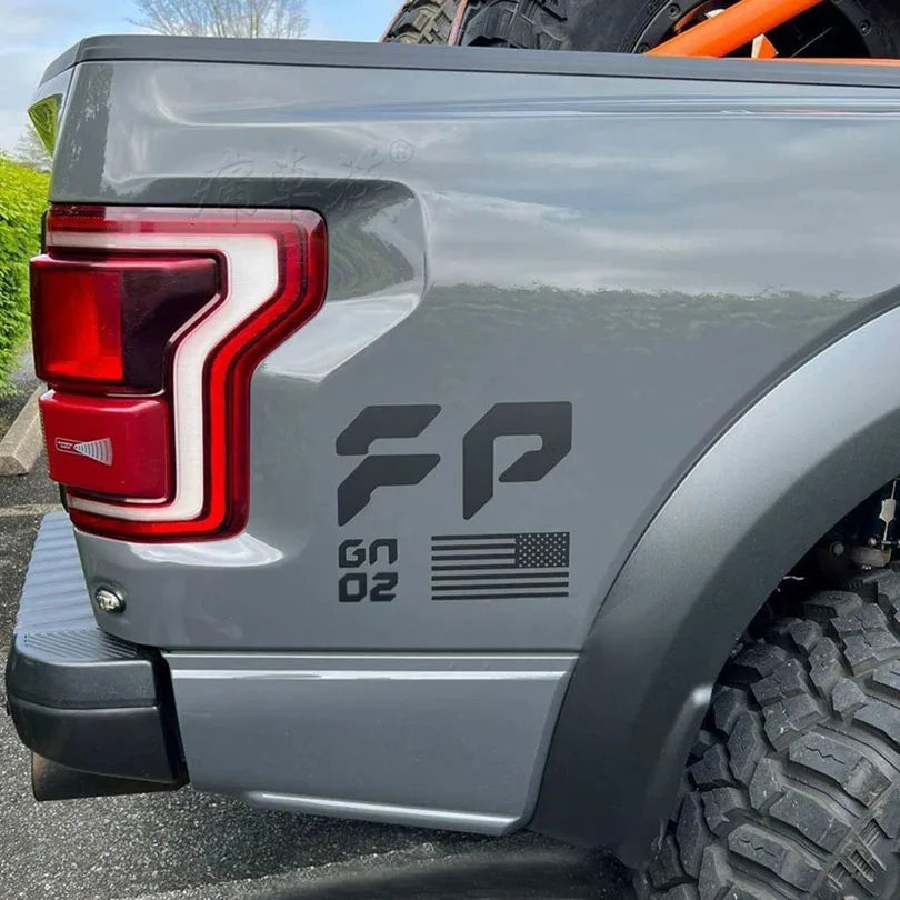 FP Performance USA Flag Bedside Decal for Ford F-150 / F-250 Raptor (Gen 1, 2 & 3) | Vinyl Sticker Pair