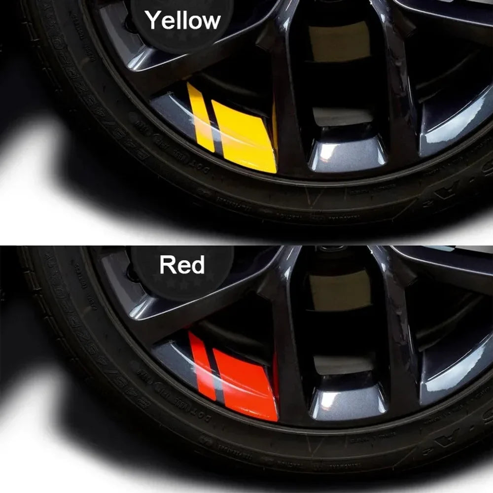 Reflective Wheel Hub Decal Set (6 Pcs) – Rim Cover Sticker | Dodge, Chrysler & Jeep | Red, Yellow, Black