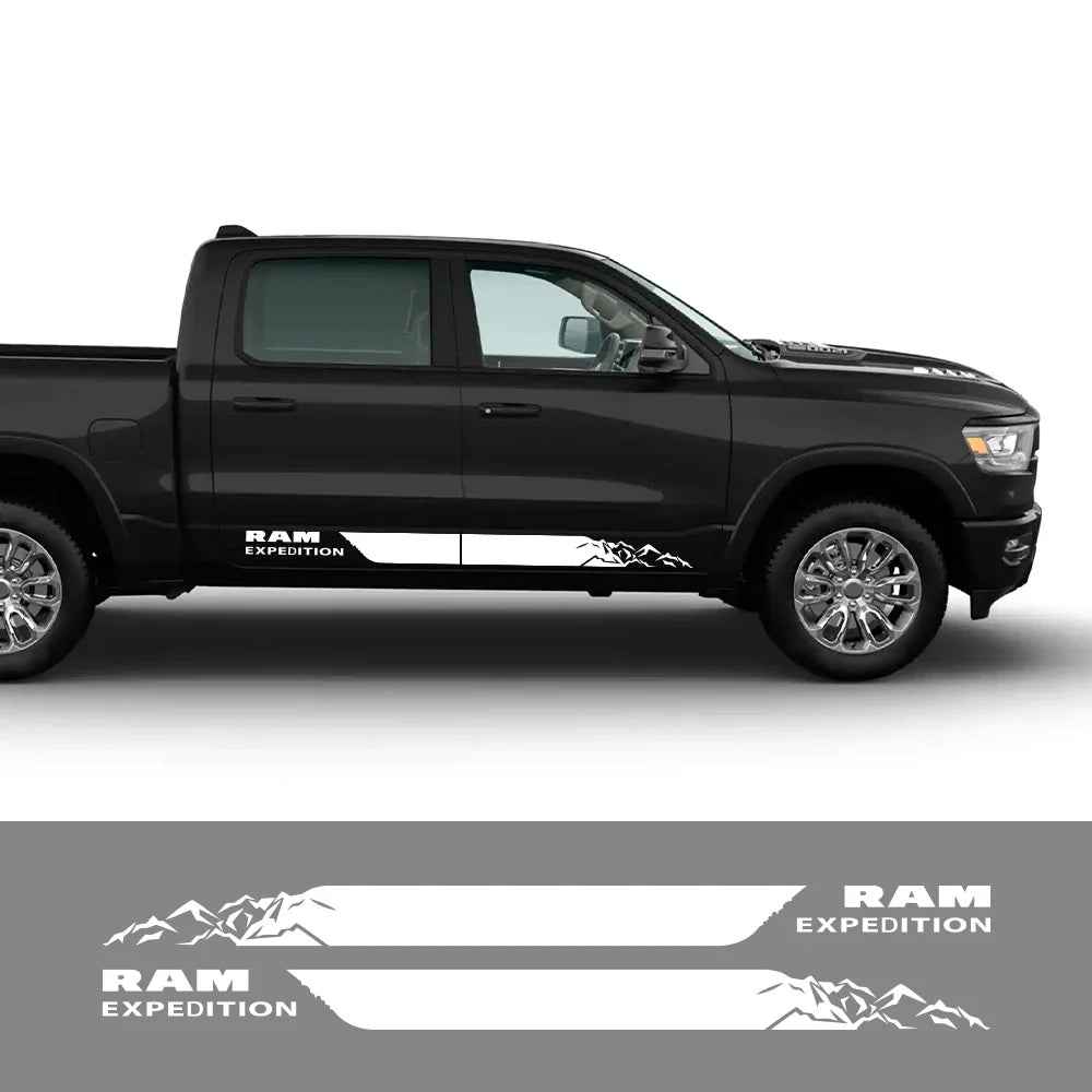 Mountain Expedition Door Side Decal for Dodge RAM 1500 Rebel | 2-Piece Vinyl Truck Graphic