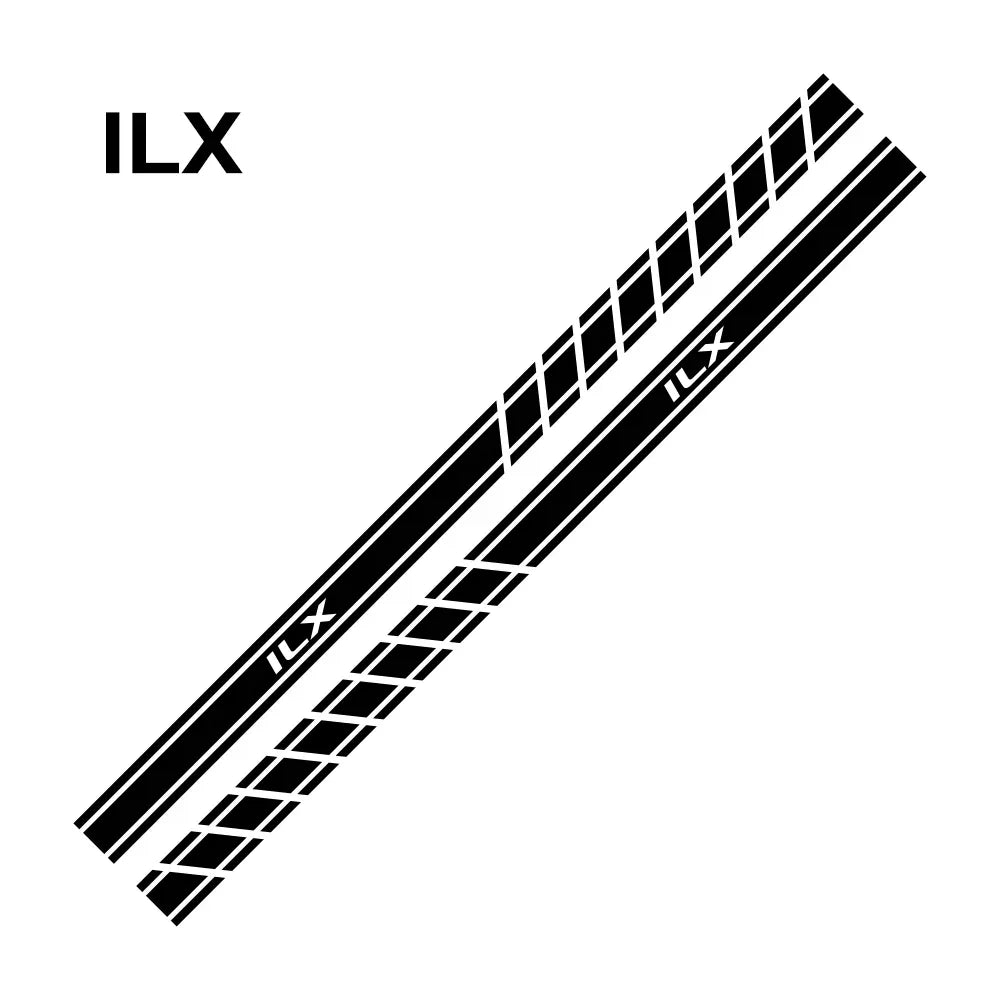 Long Door Side Skirt Stripe Decal for Acura RDX / MDX / TLX / ILX | Sport Vinyl 2-Piece Kit