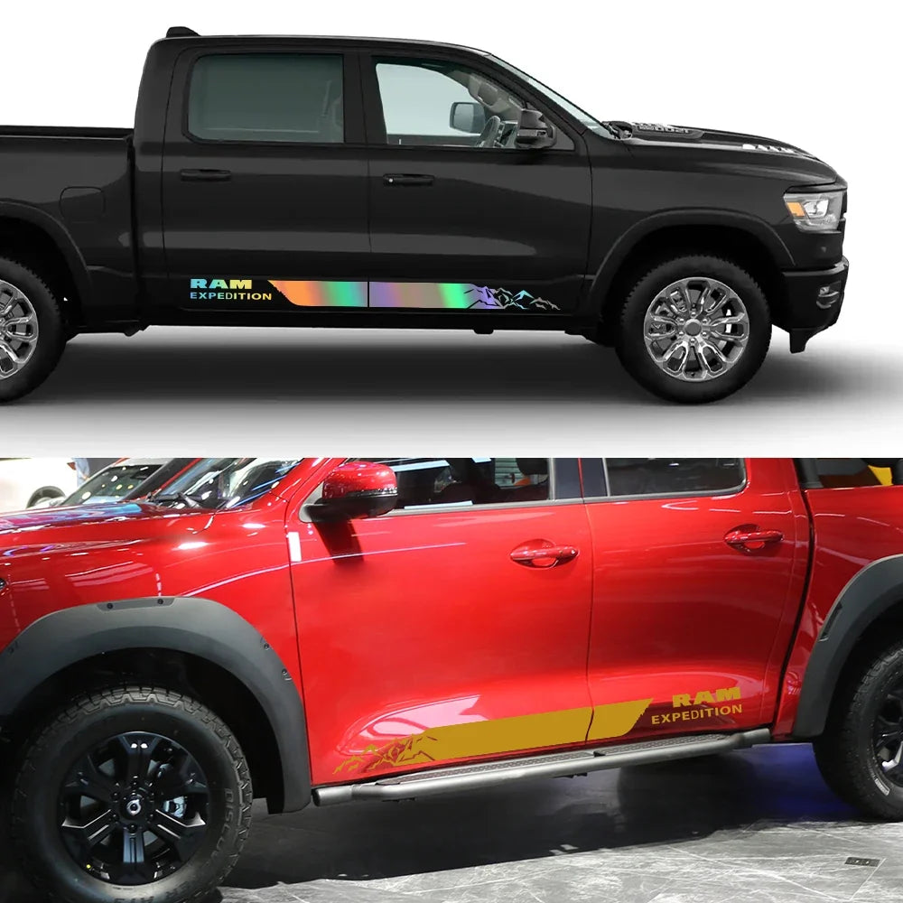 Mountain Expedition Door Side Decal for Dodge RAM 1500 Rebel | 2-Piece Vinyl Truck Graphic