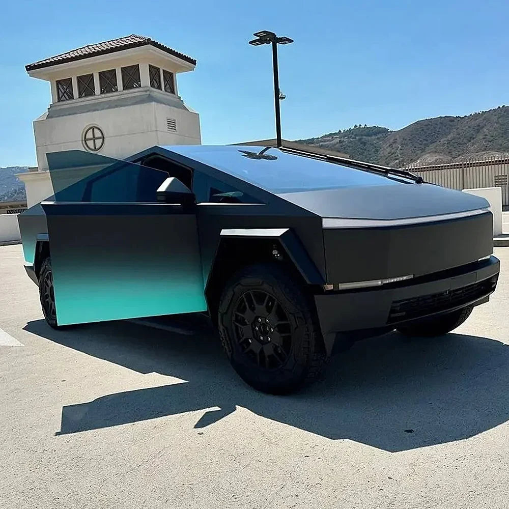 Precut Color Change PPF for Tesla Cybertruck (2024–2026) | DIY Black & Glacier Blue PET Film