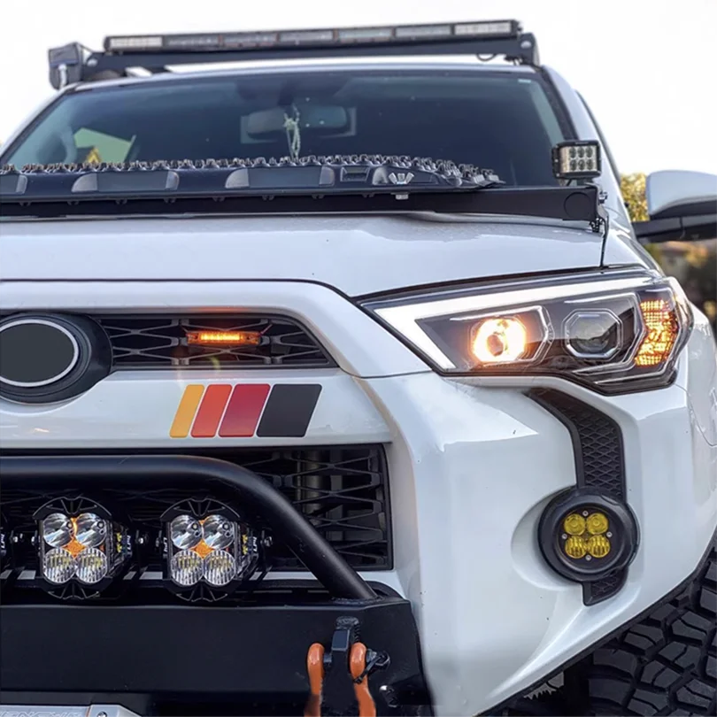 Retro Tri-Color Sunset Stripe Decal for Toyota 4Runner (2009–2024) | Fender, Hood, Trunk & Grille Vinyl