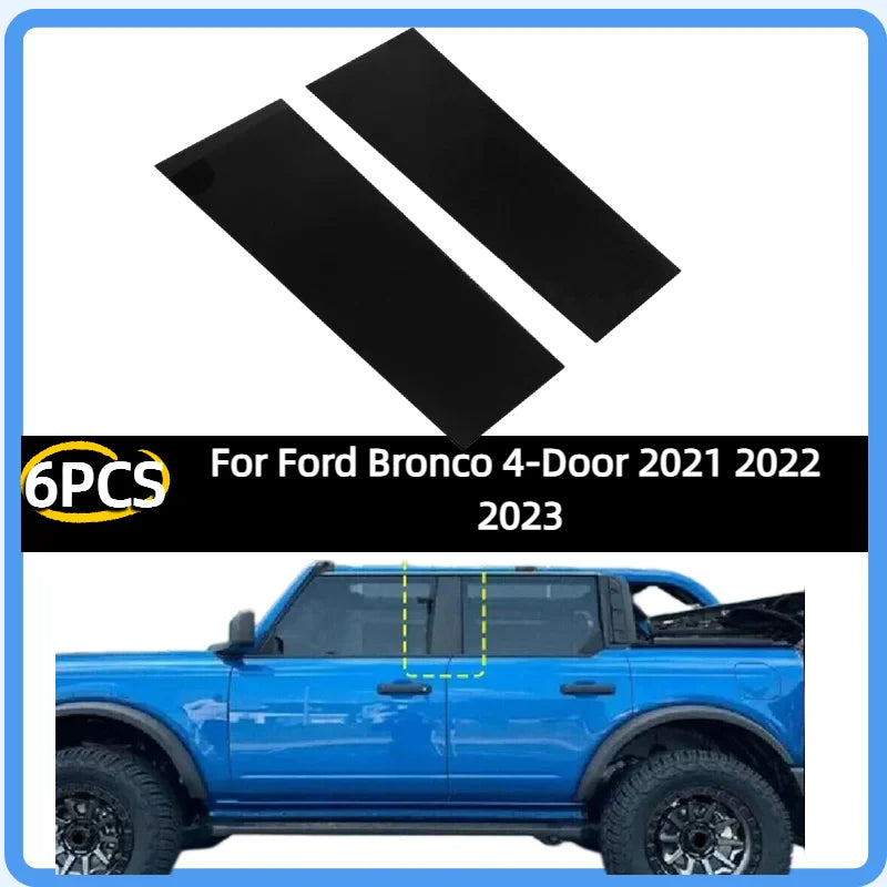 Gloss Black Pillar Post Door Trim Cover for Ford Bronco 4-Door (2021–2023) | Vinyl Sticker Pair