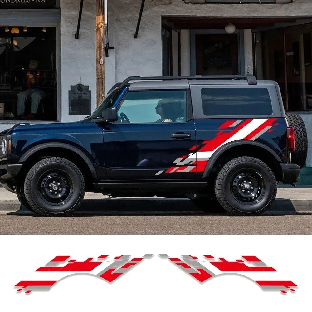 Racing Sport Body Side Vinyl Decal for Ford Bronco SUV | Hardcore Off-Road Graphic Sticker