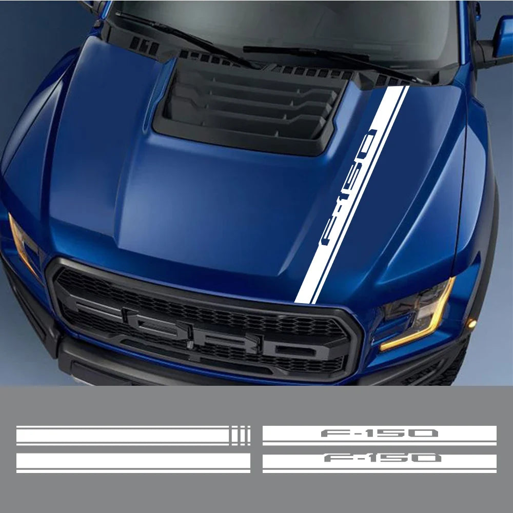 Hood Stripe Cover Decal for Ford F-150 / Raptor / Limited | Vinyl Truck Bonnet Sticker