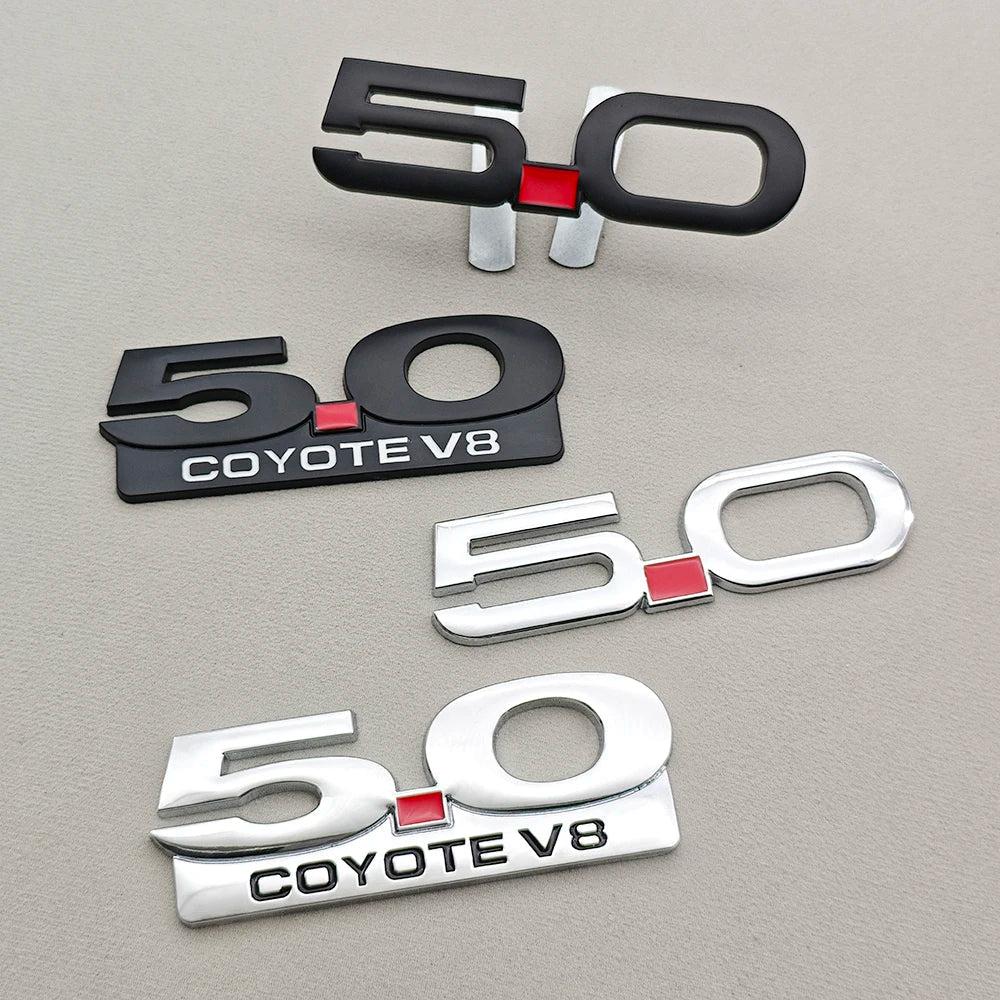 3D Metal 5.0 COYOTE V8 Badge | Grille, Trunk & Fender Emblem for Ford Mustang