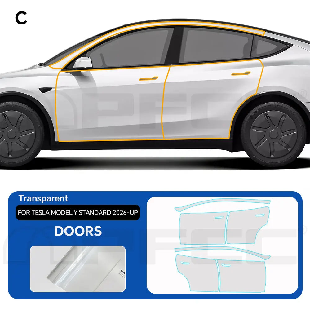 Precut PPF for Tesla Model Y Standard (2026+) | TPU Paint Protection Film Clear Bra