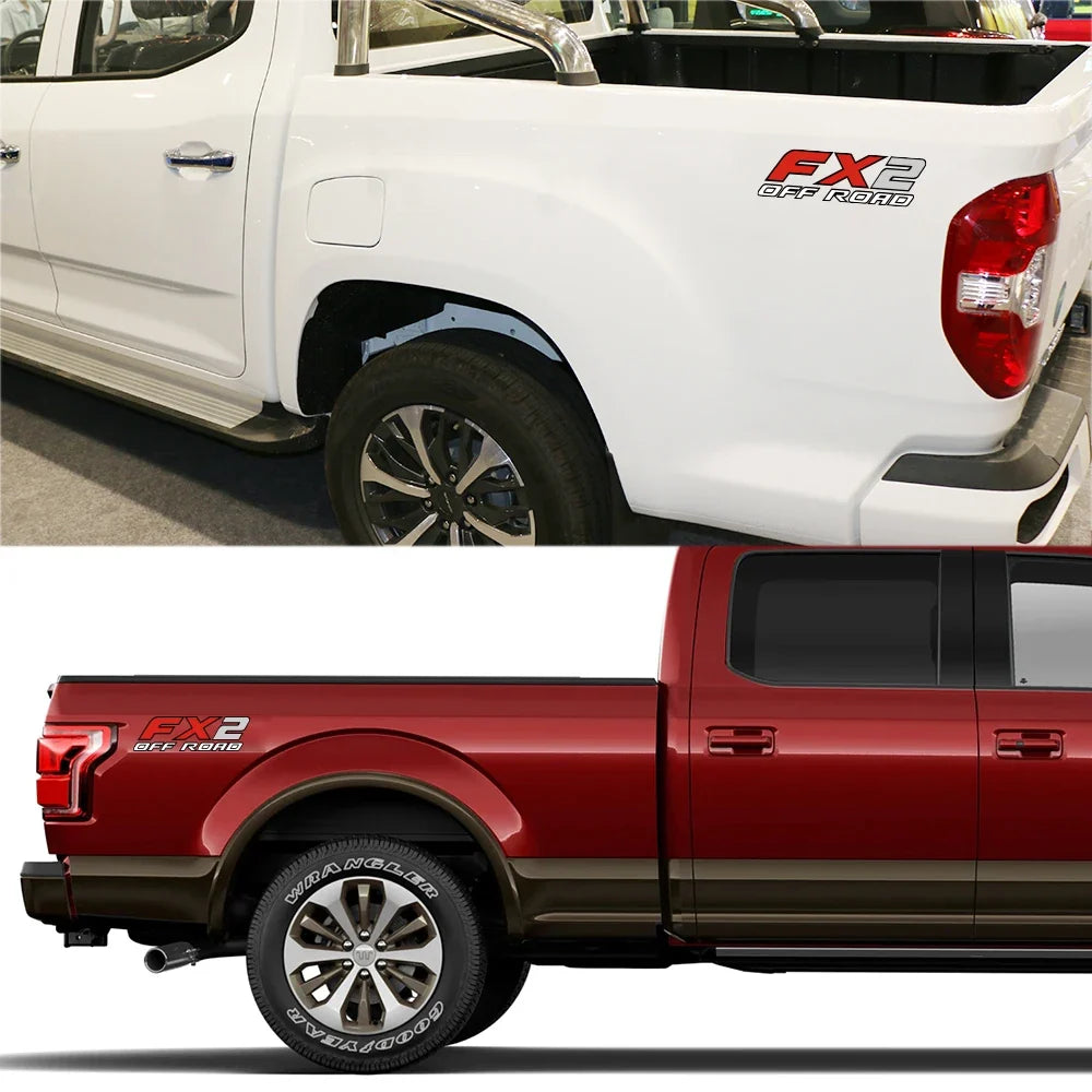 FX2 Off-Road Rear Trunk Side Decal | Universal Fit for Ford F-Series, Toyota Hilux / Tacoma & More