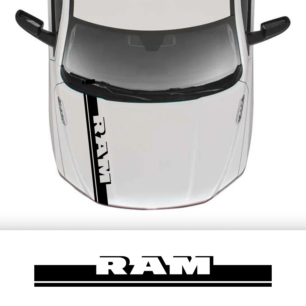 Hood Stripe Kit Decal for Dodge RAM 1500 / 2500 / 3500 Rebel / TRX | Vinyl Truck Sticker