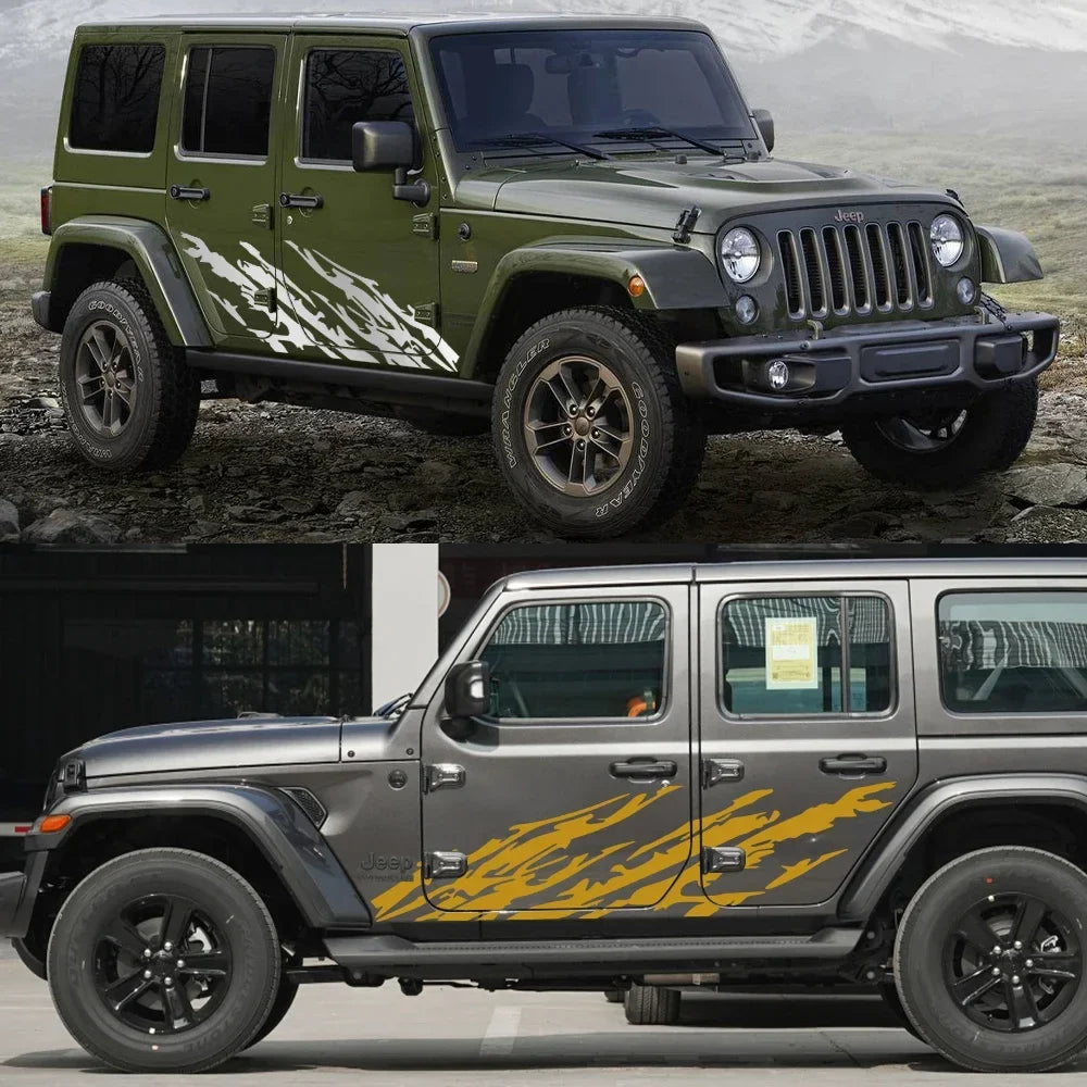 Mud Splash Door Side Decal for Jeep Wrangler JK / JL / TJ / YJ | Full-Coverage Vinyl Kit