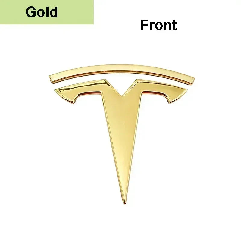 Zinc Alloy Front Hood Logo Sticker for Tesla Model 3 / Model Y | Auto Body Styling Emblem