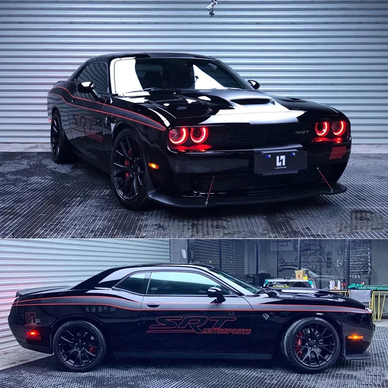 Full Body Hood Custom Decoration Decal for Ford / Dodge Challenger / Dodge SRT | Large-Format Vinyl Kit