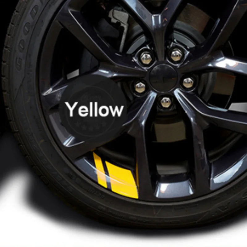 Reflective Wheel Hub Decal Set (6 Pcs) – Rim Cover Sticker | Dodge, Chrysler & Jeep | Red, Yellow, Black