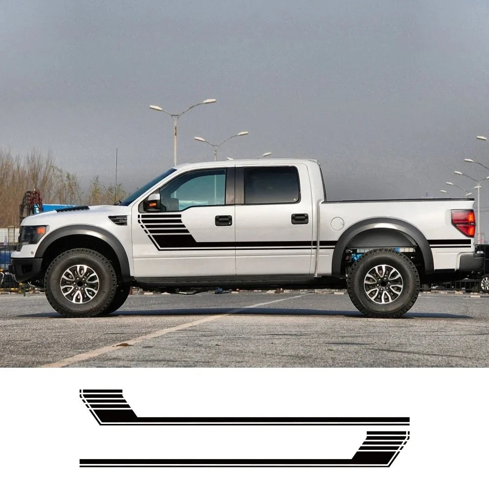 Long Side Door Skirt Stripe Decal for Ford F-150 Raptor | Self-Adhesive Vinyl Kit
