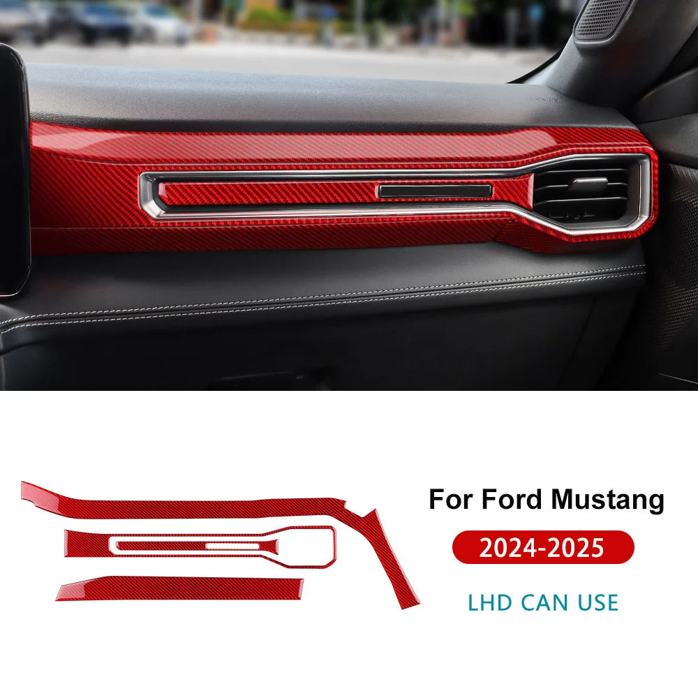 Real Soft Carbon Fiber Interior Trim for Ford Mustang GT / Dark Horse / EcoBoost (2024-2025)