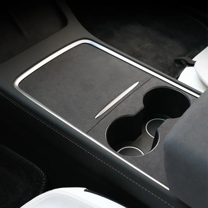 Center Console Panel Sticker for Tesla Model 3 / Model Y (2021–2023) | Wood Grain & Carbon Fiber Film
