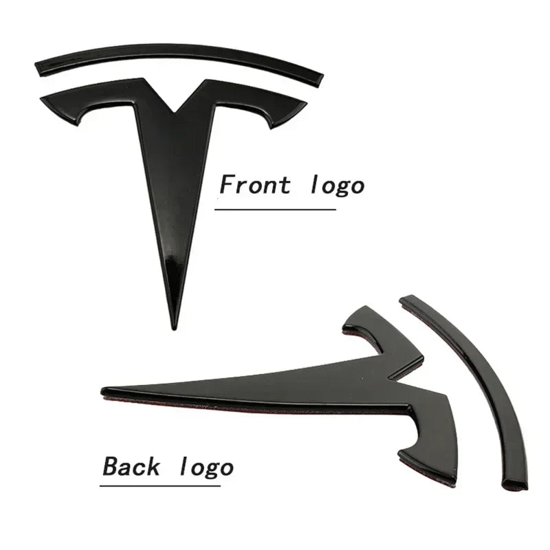 Zinc Alloy Front Hood Logo Sticker for Tesla Model 3 / Model Y | Auto Body Styling Emblem
