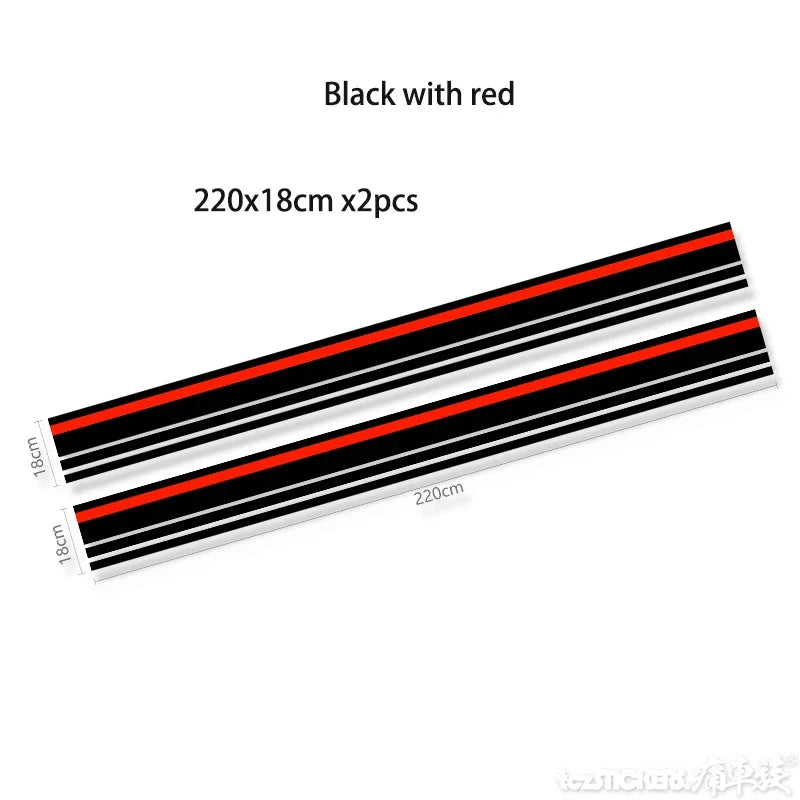 Dodge Challenger & Charger Full Racing Stripe Decal Kit – Hood, Roof & Tail Wrap | Demon-Style Sport Graphic | Style A or B