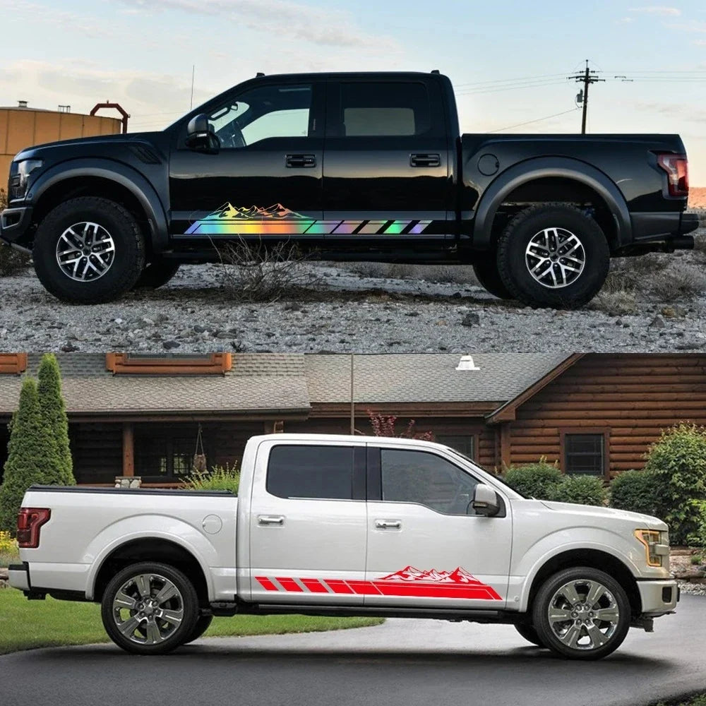 Mountain Peak Off-Road Vinyl Decal for Suzuki Jimny & Ford Bronco | 2-Piece Body Sticker