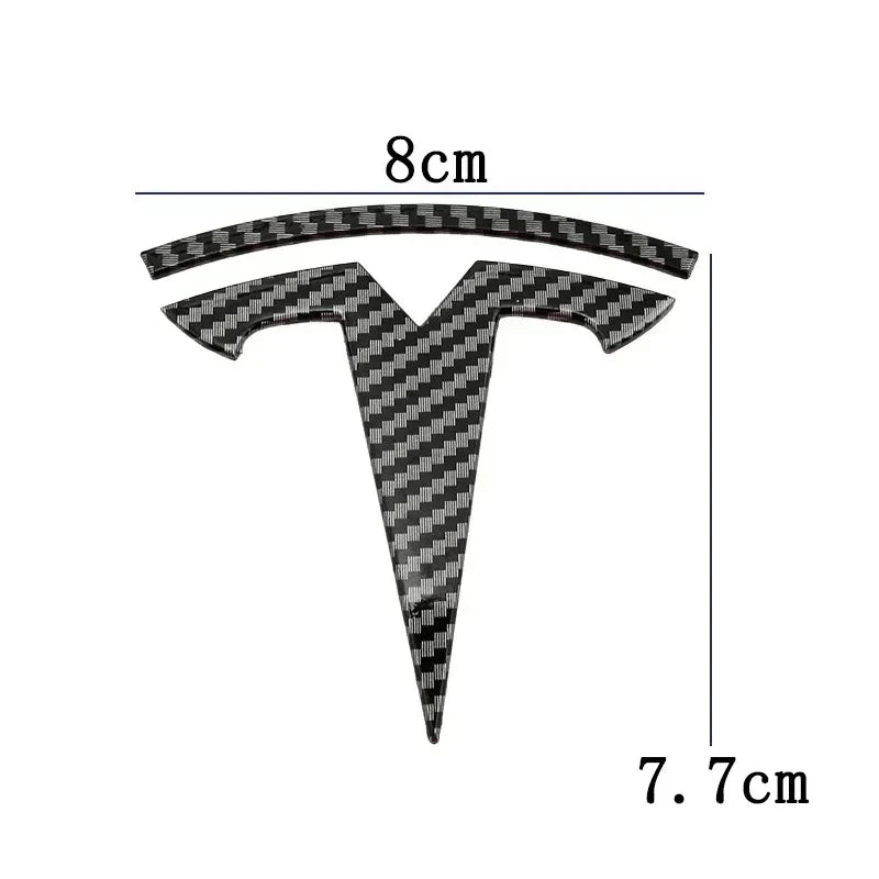Zinc Alloy Front Hood Logo Sticker for Tesla Model 3 / Model Y | Auto Body Styling Emblem