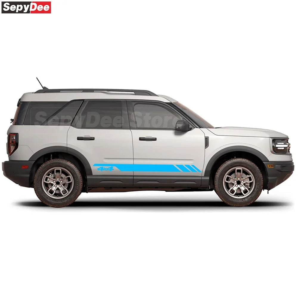 4x4 Hood & Door Side Stripe Decal Kit for Ford Bronco Sport | Full Body Vinyl Tuning Graphics